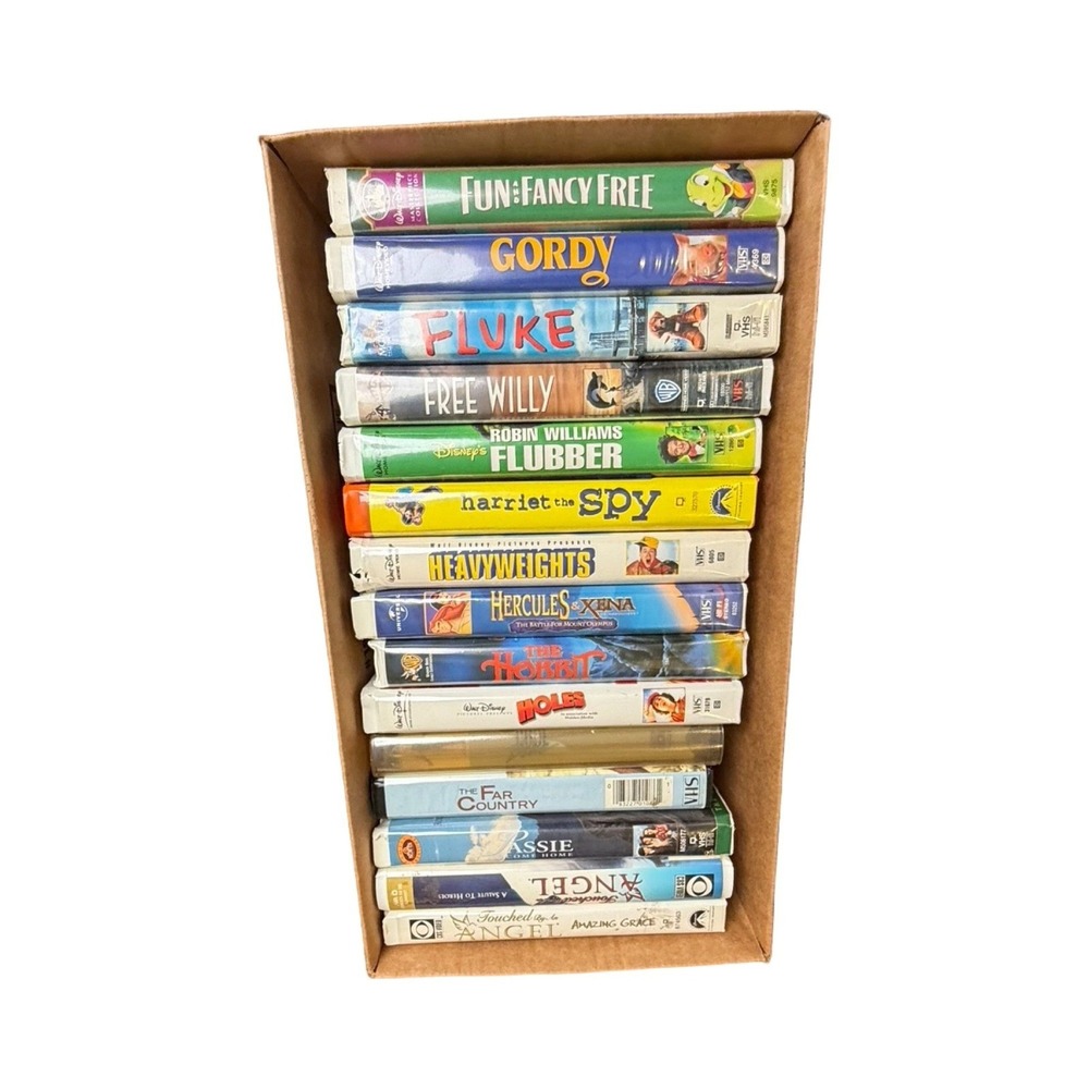 Disney Warner Bros VHS Tape Lot Kids Family Multi Color 90s Y2K Plastic workwear